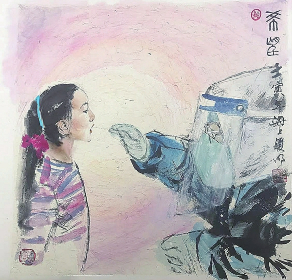 ▲罗屡明国画《希望》