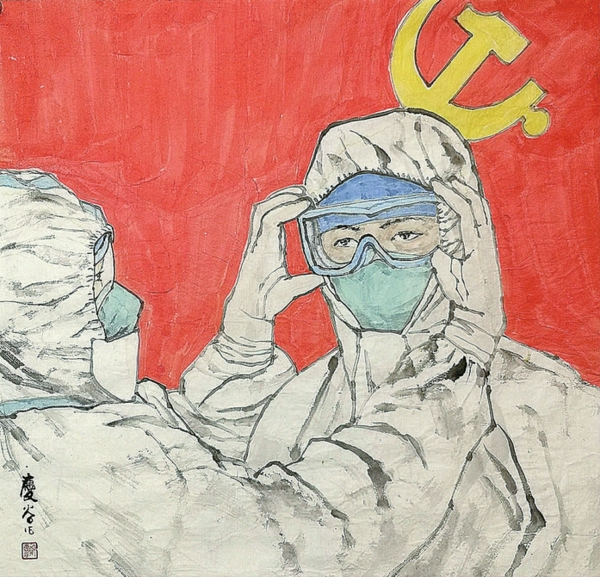 ▲郑庆谷国画《出征》