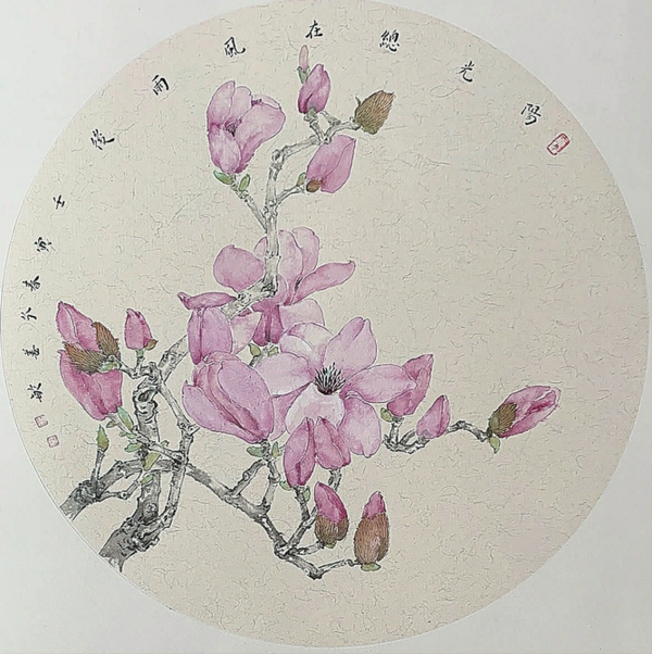 ▲姜敏国画《阳光总在风雨后》