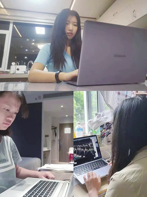 同学们忙碌的身影
