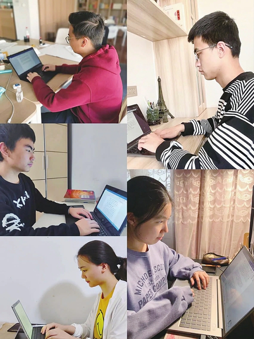 同学们忙碌的身影