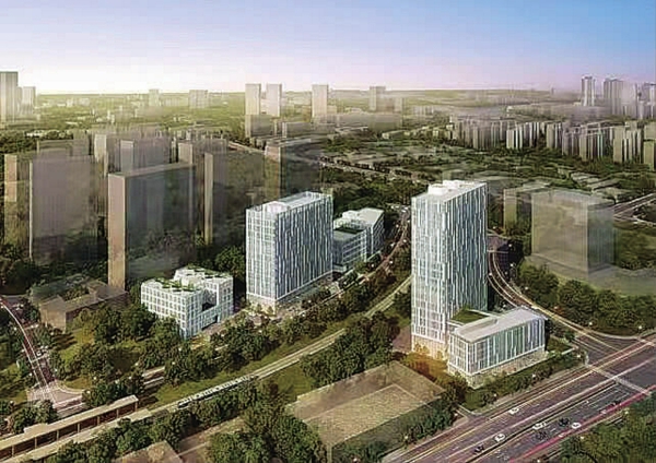 石龙路地铁站周边产城一体开发效果图