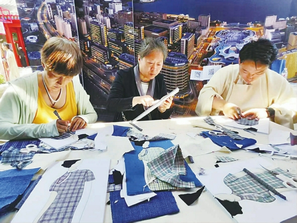 用上海土布做拼接画