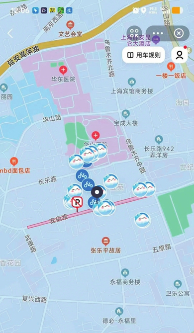 安福路电子围栏区示意地图